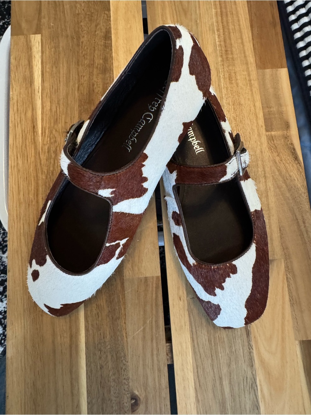 Jeffrey Campbell x Anthropologie Elise Calf Hair Mary Jane Flats NEW - Picture 4 of 6